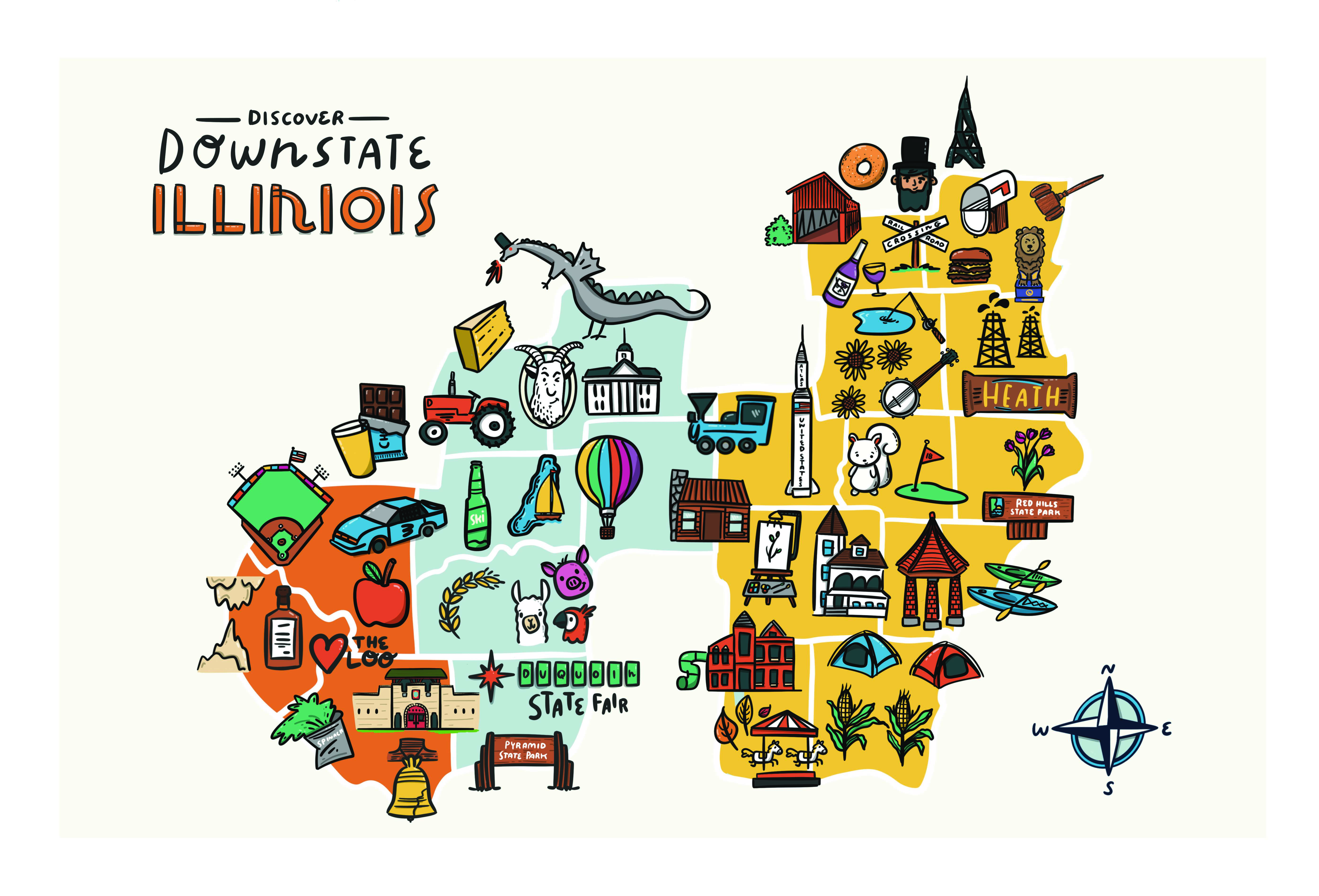 Downstate Illinois Icon Map Explained